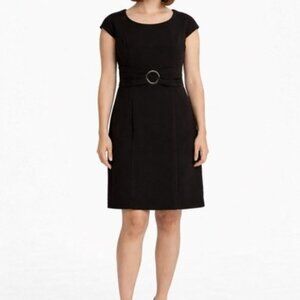 JESSICA HOWARD Womens Black Dress Size 8 Cap Sleeve Lined Scoop Neck  Zip Career